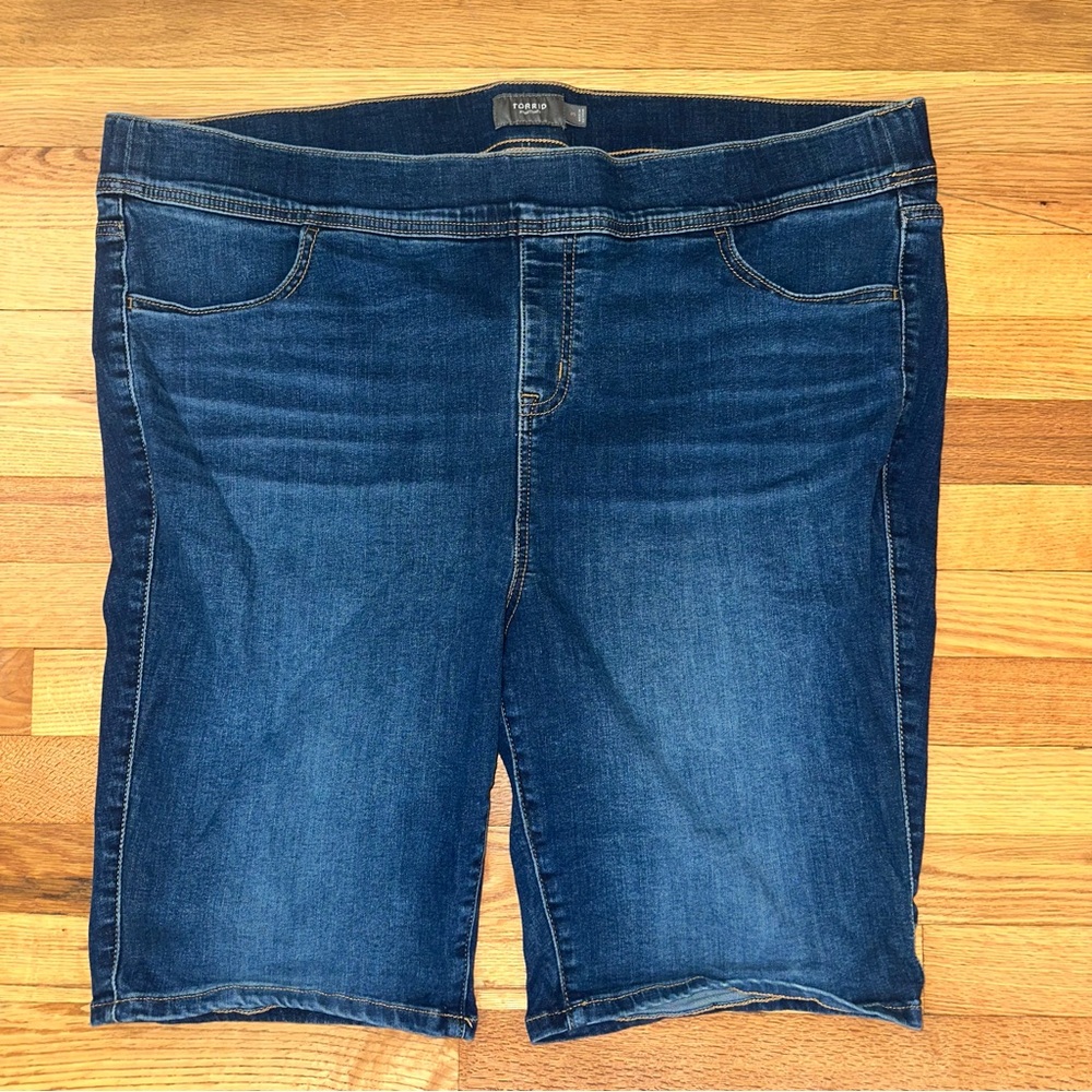 torrid Dark Blue Denim Bermuda Shorts